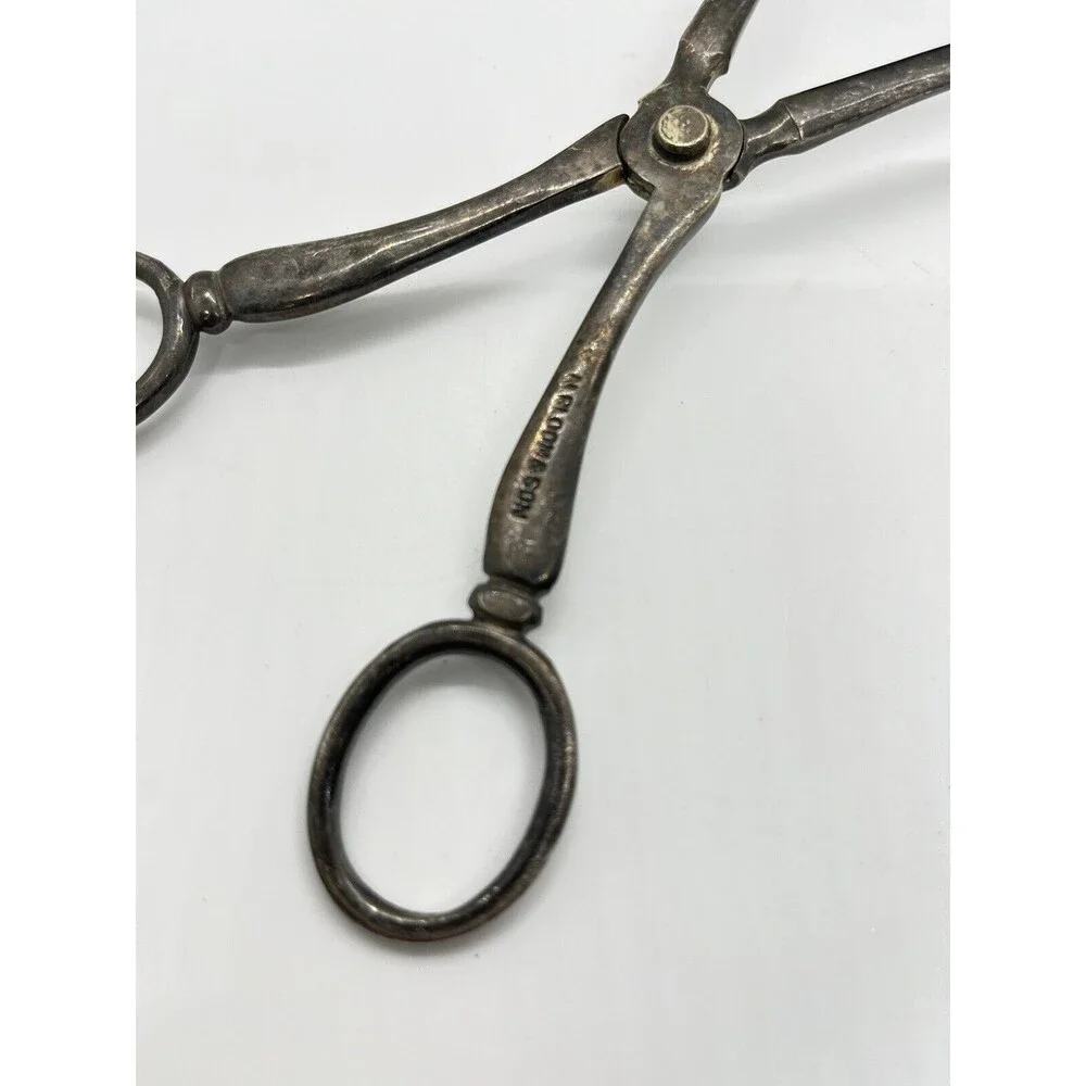 Silver Plated Scissor Style Salad Tongs - N. Bloom And Sons - England